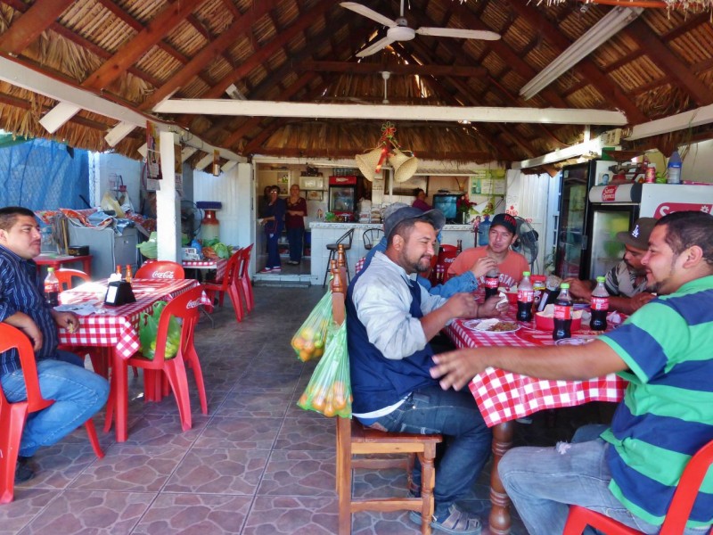 Local Topolobampo dock workers enjoying breakfast with us at this little open-air restaurant we hit once we left the ferry.