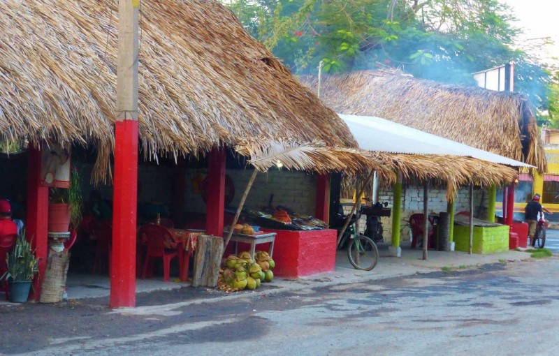 The main entrance into the village of San Blas was lined with these outdoor restaurants.  The clientele looked to be all locals…not a gringo in sight.
