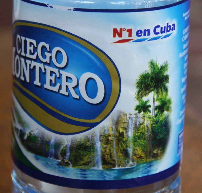 Ciego Montero bottled water, number 1 in Cuba.  That’s because it’s the only one in Cuba.  It was very minerally and tasted pretty bad.  But an option was not a choice.