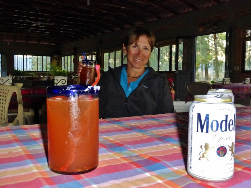 Ahhh…Micheladas…beer with chili pepper, Clamato and lime with a salted rim.