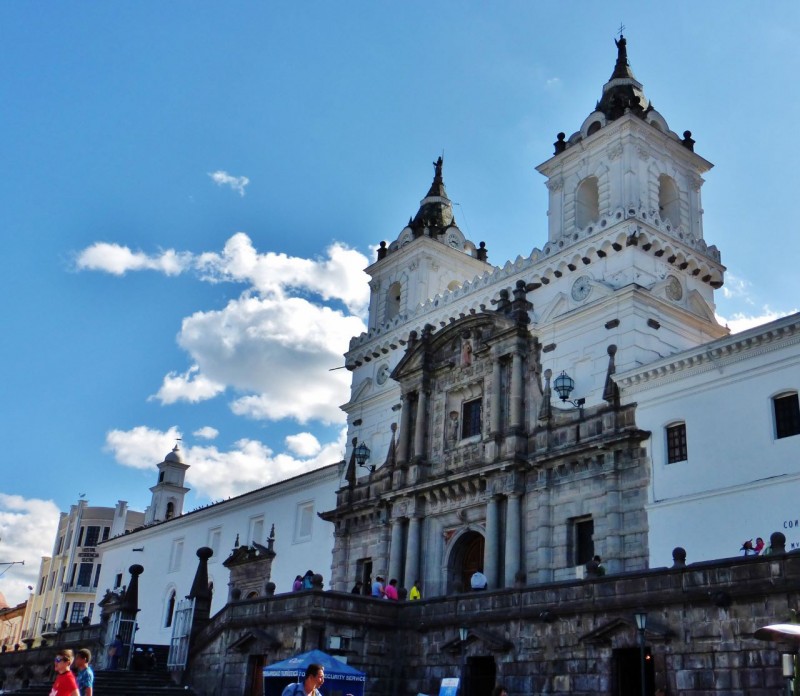 Quito has more than its share of gorgeous churches, cathedrals and basilicas.  This one, the  Basilica de San Francisco was built in the 1500’s. 