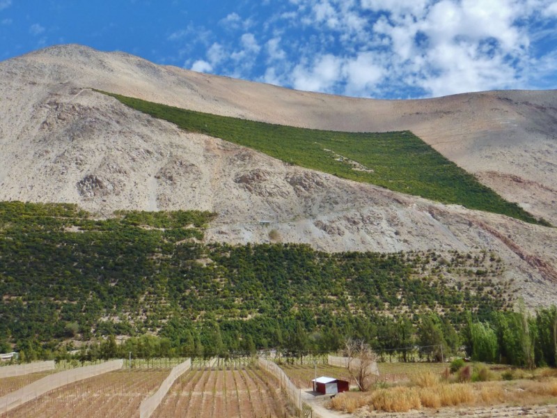 The Valle de Elqui runs east/west, inland from the city of La Serena