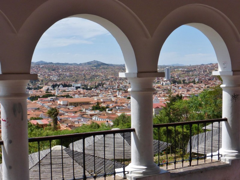 A view of the charming city of Sucre as seen from the mirador, the lookout point atop La Recoleta hill and the spot where the capital city was founded in 1538.