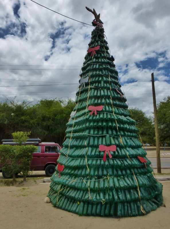 Ouside of Cafayate, we drove past this Christmas tree made up of… what??