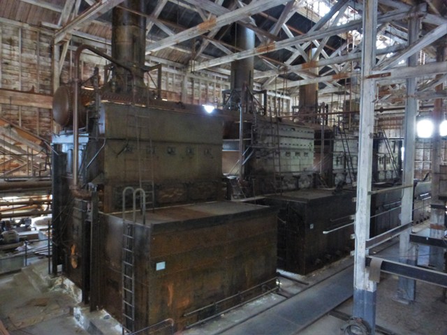 The mill’s power plant could be run by coal, wood or oil.  